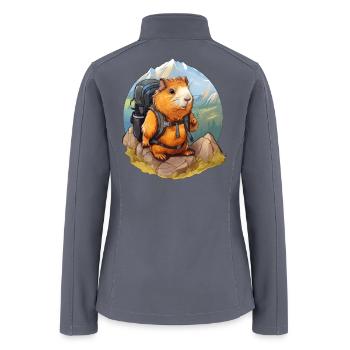 Guinea pig hiking / mountaineering guinea pig - Women’s Soft Shell Jacket - gray - Back