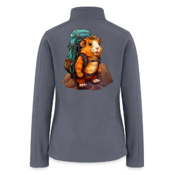Guinea pig mountaineer / Hiking guinea pig - Women’s Soft Shell Jacket - gray - Back