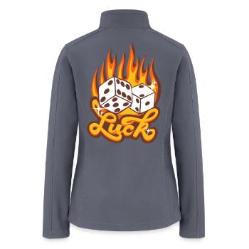 Flaming Dice Luck  - Women’s Soft Shell Jacket - gray - Back