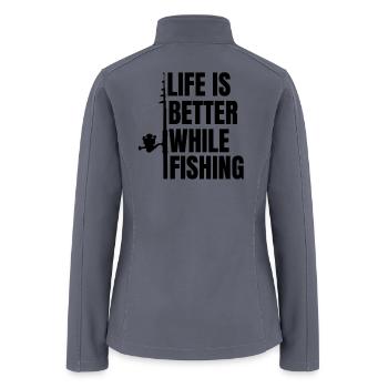 Fisherman Motivation Quote - Women’s Soft Shell Jacket - gray - Back