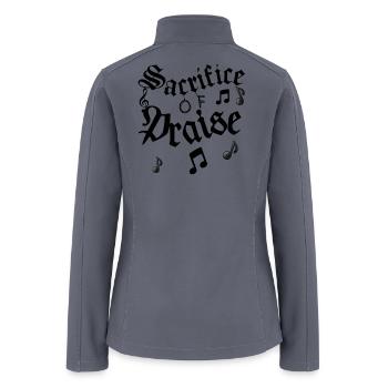Sacrifice of Praise | Hebrews 13:15 | Praise Art - Women’s Soft Shell Jacket - gray - Back