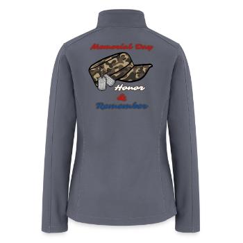 Memorial Day Honor & Remember - Women’s Soft Shell Jacket - gray - Back