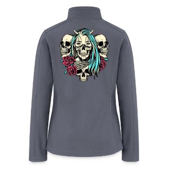  Roses and Horns - Women’s Soft Shell Jacket - gray - Back