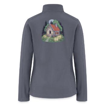 Whimsical Cottage Under Moonlight - Women’s Soft Shell Jacket - gray - Back