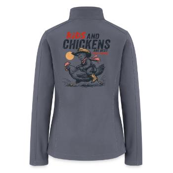 Kids and chickens are best free range - Women’s Soft Shell Jacket - gray - Back