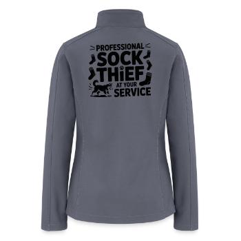 Professional Sock Thief Dog Lover  - Women’s Soft Shell Jacket - gray - Back