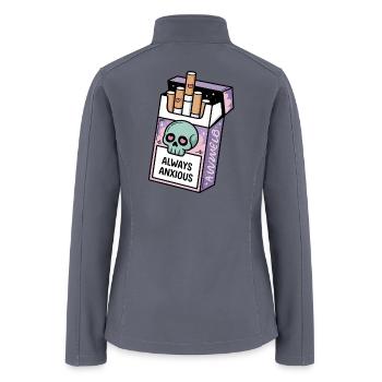 Anxious Charm Cigarette Package Design - Women’s Soft Shell Jacket - gray - Back