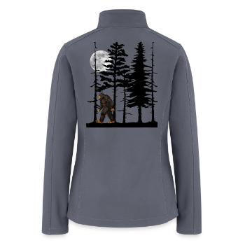 Sasquatch Bigfoot In The Forest Halloween - Women’s Soft Shell Jacket - gray - Back