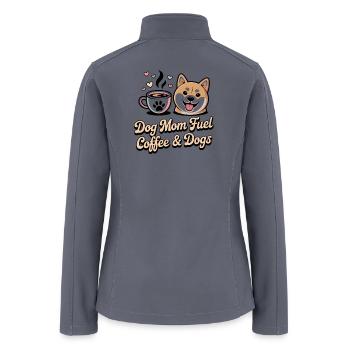 Dog Mom Fuel Coffee & Dogs - Women’s Soft Shell Jacket - gray - Back