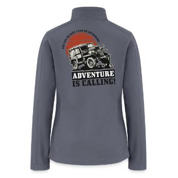 Vintage Off-Road Adventure Jeep Design - Women’s Soft Shell Jacket - gray - Back