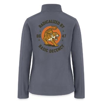 Radicalized By Basic Decency Feminist Anti Fascist - Women’s Soft Shell Jacket - gray - Back