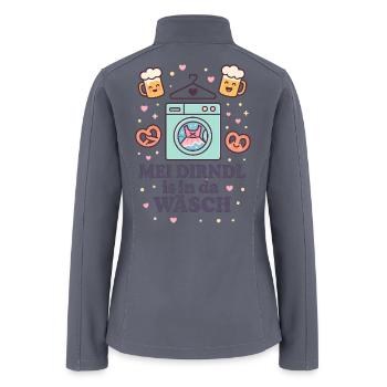 Mei Dirndl is in da Wäsch Funny Oktoberfest  - Women’s Soft Shell Jacket - gray - Back