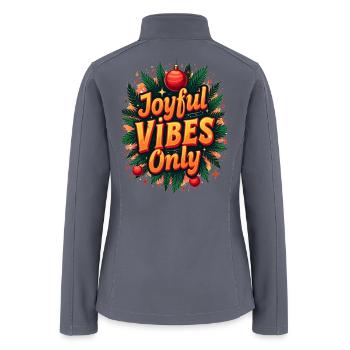 Festive Christmas Joyful Vibes Design - Women’s Soft Shell Jacket - gray - Back