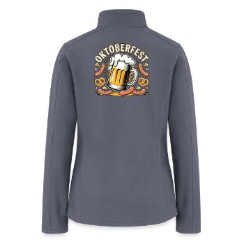 Oktoberfest Beer Mug Celebration - Women’s Soft Shell Jacket - gray - Back