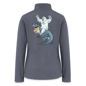 Yeti Riding Dinosaur - Women’s Soft Shell Jacket - gray - Back