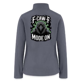 F Caw E Mode On Raven Graphic - Women’s Soft Shell Jacket - gray - Back