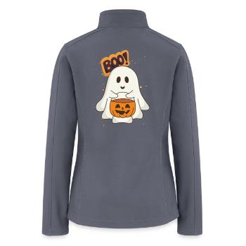 BOO Monster Halloween Cotton Tee - Women’s Soft Shell Jacket - gray - Back