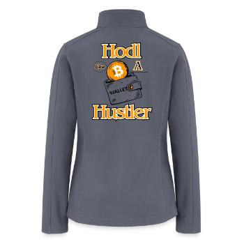 Hodl Like A Hustle™ Crypto Conviction Blockchain - Women’s Soft Shell Jacket - gray - Back