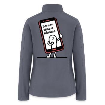 Screen Time Equals Lifetime - Women’s Soft Shell Jacket - gray - Back