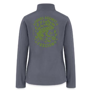 Portland Frogs Against Fascism - Women’s Soft Shell Jacket - gray - Back
