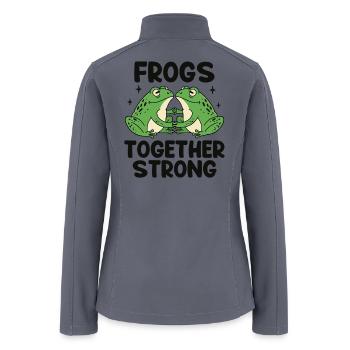 Frogs Together Strong Against Fascism - Women’s Soft Shell Jacket - gray - Back
