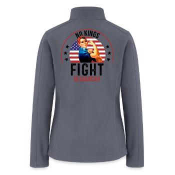 No Kings Fight Oligarchy - Women’s Soft Shell Jacket - gray - Back