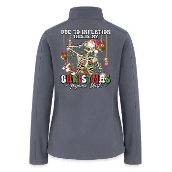 Due To Inflation This Is my Christmas Pajama Shirt - Women’s Soft Shell Jacket - gray - Back