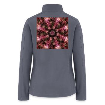Kaleidoscope Floral Mandala - Women’s Soft Shell Jacket - gray - Back