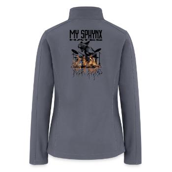 Sphynx Cat Drummer Funny - Women’s Soft Shell Jacket - gray - Back
