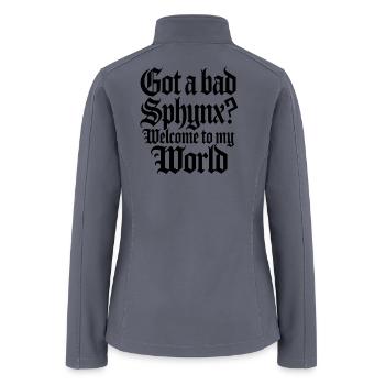 Hairless Sphynx Cat Funny - Women’s Soft Shell Jacket - gray - Back