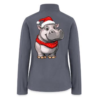 Christmas Hippo - Women’s Soft Shell Jacket - gray - Back