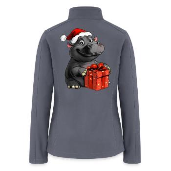 Hippos Christmas - Women’s Soft Shell Jacket - gray - Back