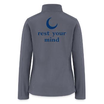 Rest Your Mind Moon Mindfulness Statement - Women’s Soft Shell Jacket - gray - Back