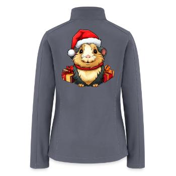 Guinea pig Christmas / Santa Claus guinea pig - Women’s Soft Shell Jacket - gray - Back