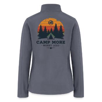 Camp More Worry Less Sunset Campsite - Women’s Soft Shell Jacket - gray - Back