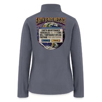 Earth Shutdown Message Retro PC - Women’s Soft Shell Jacket - gray - Back