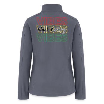 Black Vibes Color Typography Design - Women’s Soft Shell Jacket - gray - Back