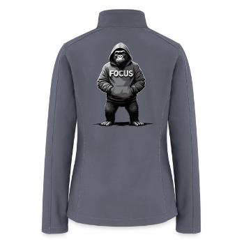 Gorilla Focus Strength Motivation Training - Women’s Soft Shell Jacket - gray - Back