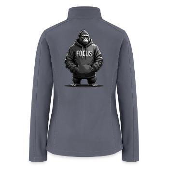 Gorilla Focus Strength Motivation Training - Women’s Soft Shell Jacket - gray - Back