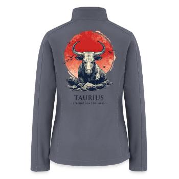 Taurus Bull at Sunset Circle - Women’s Soft Shell Jacket - gray - Back