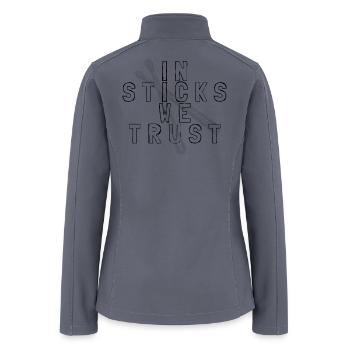 In Sticks We Trust Drummer Apparel - Women’s Soft Shell Jacket - gray - Back