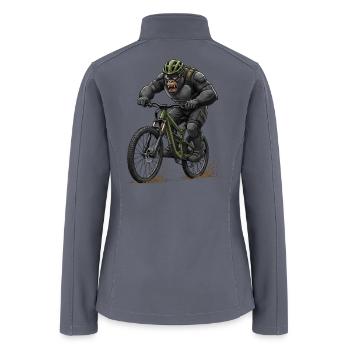 Bicycle Racing Bike Cyclist Cycling Mountain Bike - Women’s Soft Shell Jacket - gray - Back