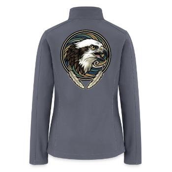 Osprey Majestic Bird Graphic Powerful Nature Art - Women’s Soft Shell Jacket - gray - Back