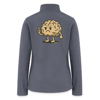 Angry Brain Cartoon Character - Women’s Soft Shell Jacket - gray - Back