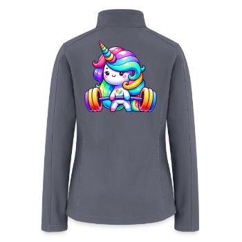 Unicorn Weightlifting Deadlift Fitness Gym - Women’s Soft Shell Jacket - gray - Back