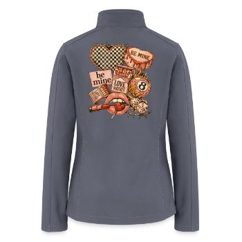 Western Valentines Day Collage - Women’s Soft Shell Jacket - gray - Back