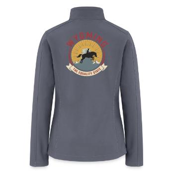 Wyoming Equality Emblem - Women’s Soft Shell Jacket - gray - Back
