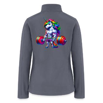 Unicorn Weightlifting Deadlift Fitness Gym - Women’s Soft Shell Jacket - gray - Back