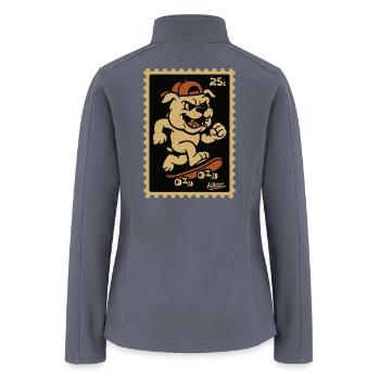 Skate Bulldog Retro Stamp - Women’s Soft Shell Jacket - gray - Back