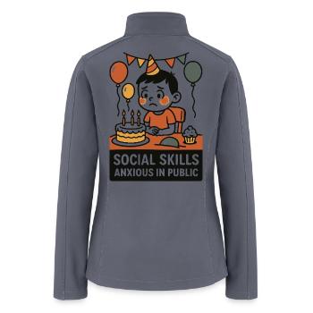 Anxious Public Birthday Illustration - Women’s Soft Shell Jacket - gray - Back